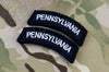 Pennsylvania State Tab Patch Set - Black & White