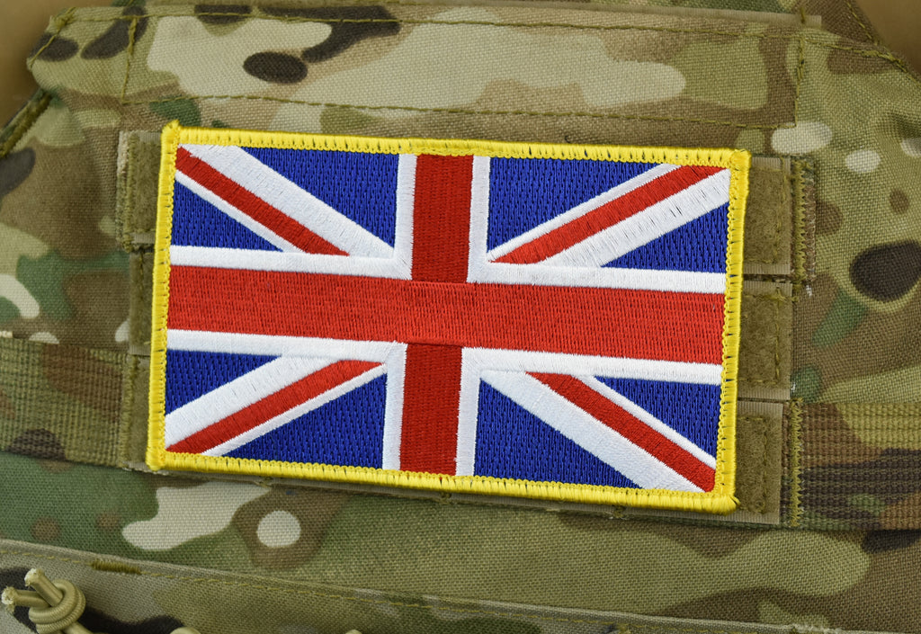 Large UK Flag Patch 5 x 3: Yellow Border – BritKitUSA