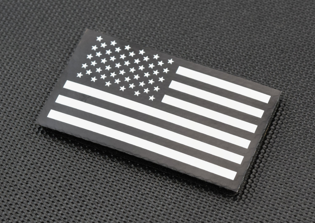Black & White Infrared US Flag Patch Set