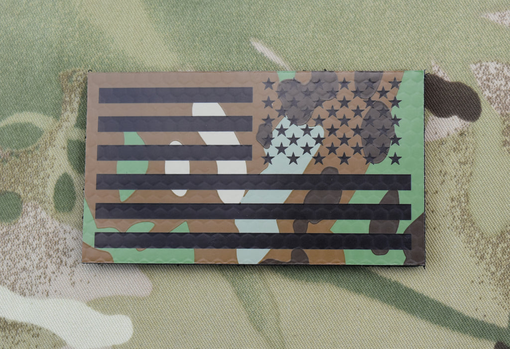 Infrared Printed Multicam IR US Flag Patch Set