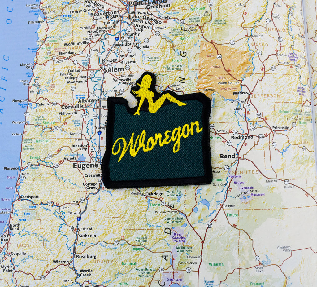 Whoregon Embroidered Morale Patch Sew on/Iron on