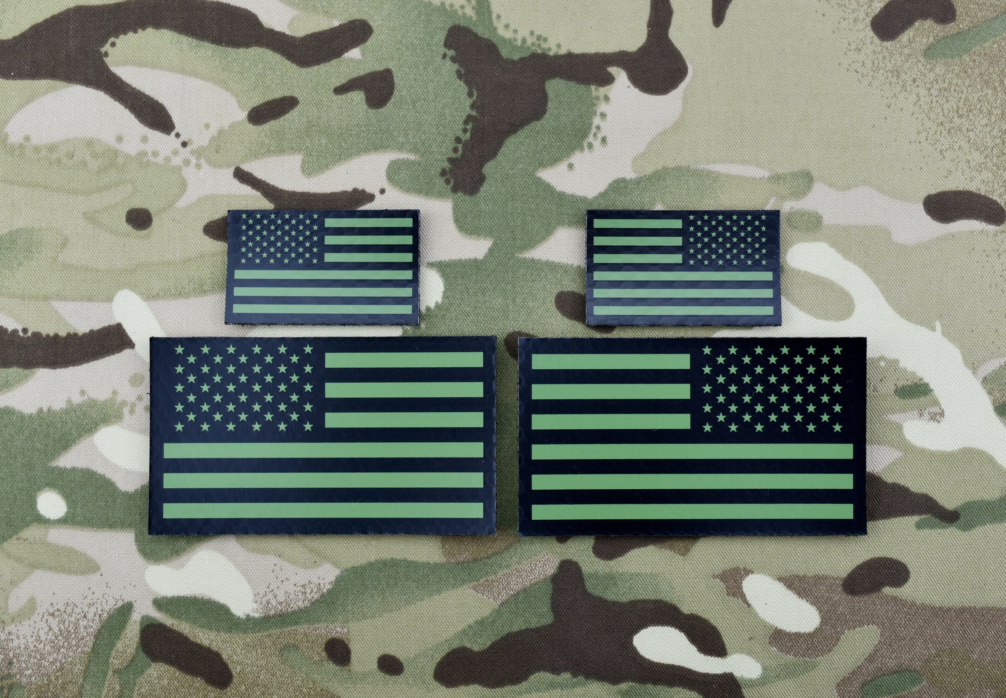 Infrared US Flag Standard & Mini Full Patch Set - Green & Black ...