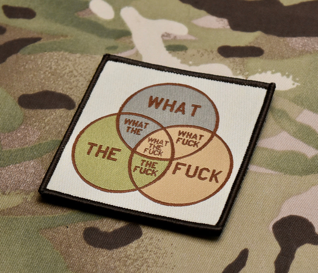 What The Fuck Venn Diagram Woven Morale Patch - Multicam Version