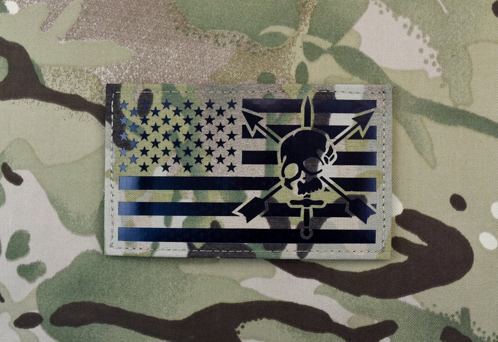 Multicam Black US Flag Embroidered Patch Set – BritKitUSA