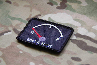 GIVE A FUCK Empty Fuel Gauge Morale Patch