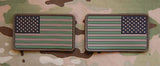 USA US Stars & Stripes Flag Patch Set Multicam Woodland ACU Velcro PVC Patch