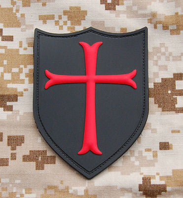 Crusader Cross Shield Morale 3D PVC Patch