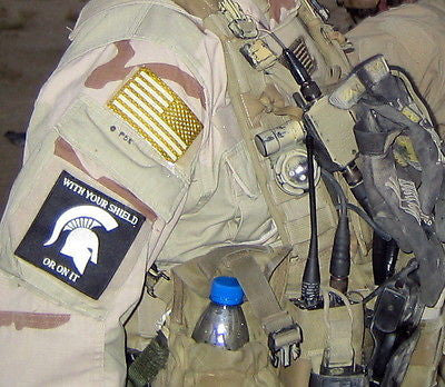 WITH YOUR SHIELD OR ON IT Morale Patch