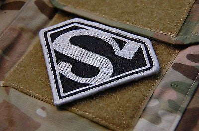 Superman Morale Patch - Black & White