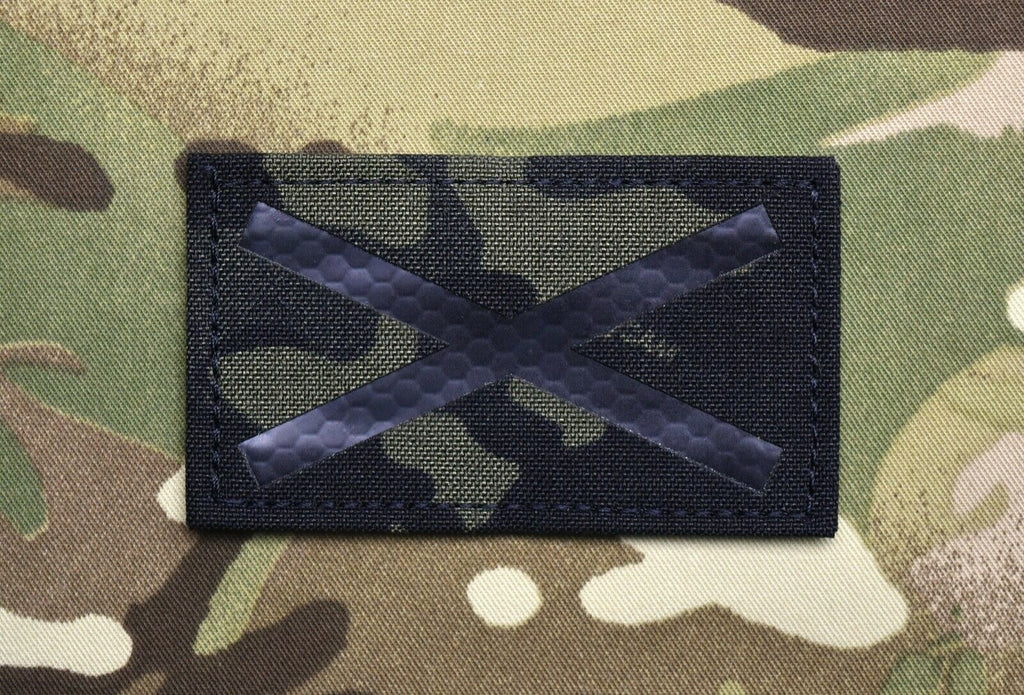 Saltire V1 Infrared Call Sign Patch Multicam Black Scotland Alabama St Andrew