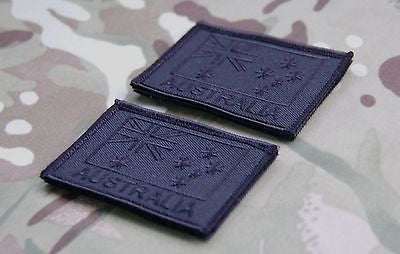 Covert Black Australian Flag Patch Set