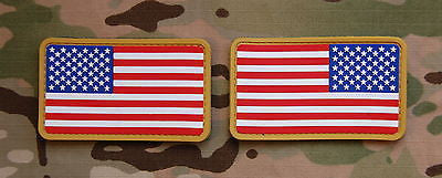 USA US Stars & Stripes Flag Patch Set MilSpec Velcro PVC Patch