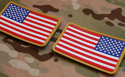 USA US Stars & Stripes Flag Patch Set MilSpec Velcro PVC Patch