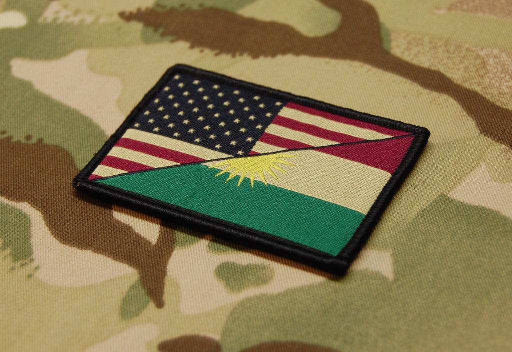 US Kurdistan Friendship Flag Woven Morale Patch