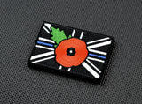 Premium Embroidered UK Thin Blue Line Poppy Patch