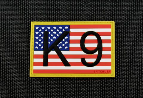 K9 US Flag 3D PVC Morale Patch - Multicam