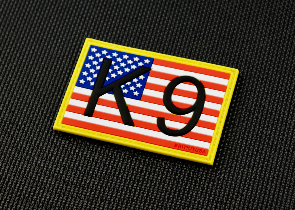 K9 US Flag 3D PVC Morale Patch - Full Color