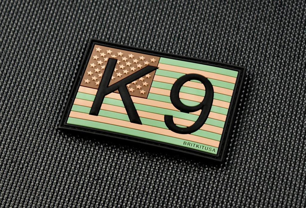 K9 US Flag 3D PVC Morale Patch - Multicam