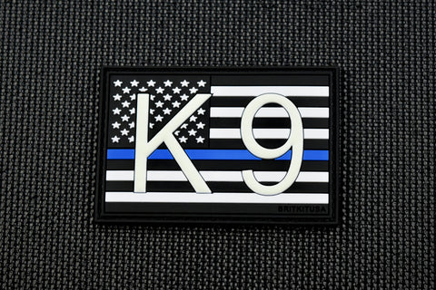 Subdued Thin Blue Line United States Flag Embroidered Patch