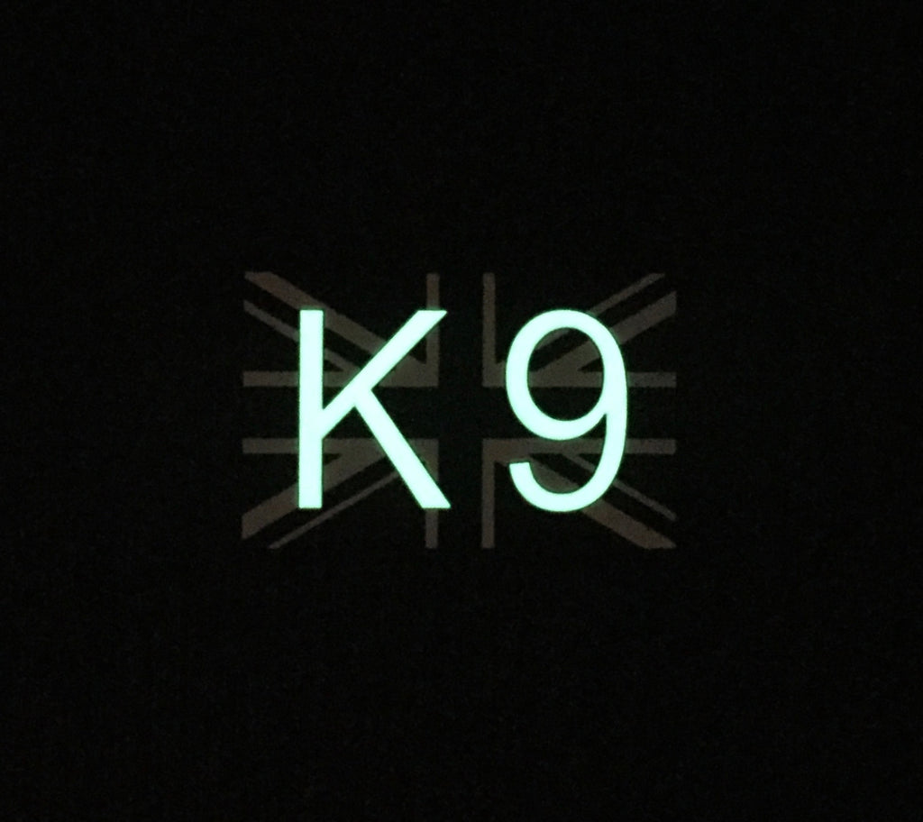 K9 UK Flag 3D PVC Morale Patch -B&W GITD