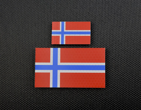 Infrared Norway Flag Patch Set; Standard & Mini