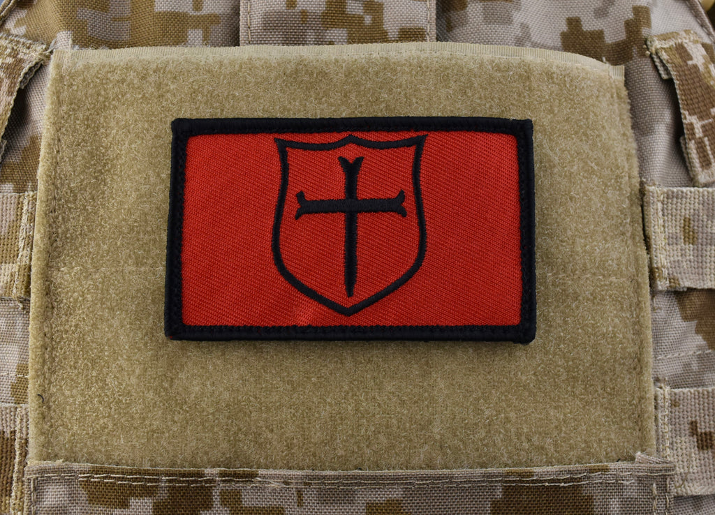 NSWDG Gold Squadron Crusader Shield Morale Patch - Red