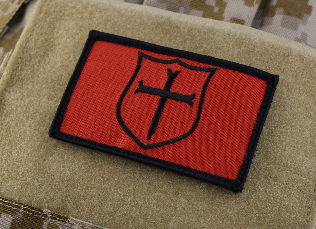 NSWDG Gold Squadron Crusader Shield Morale Patch - Red