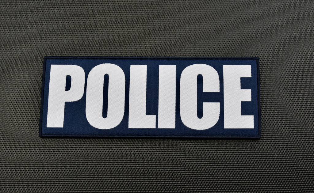 8" X 3" Woven POLICE Placard Patch - LAPD Blue Version