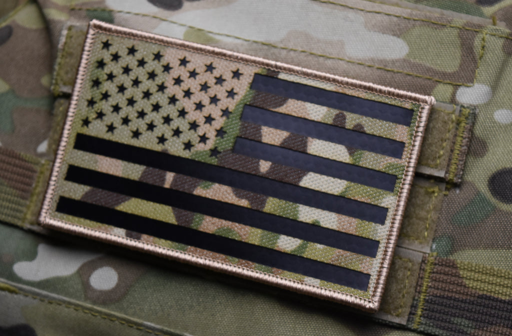 Large Infrared Multicam IR US Flag Patch 5" x 3" - Merrowed Border